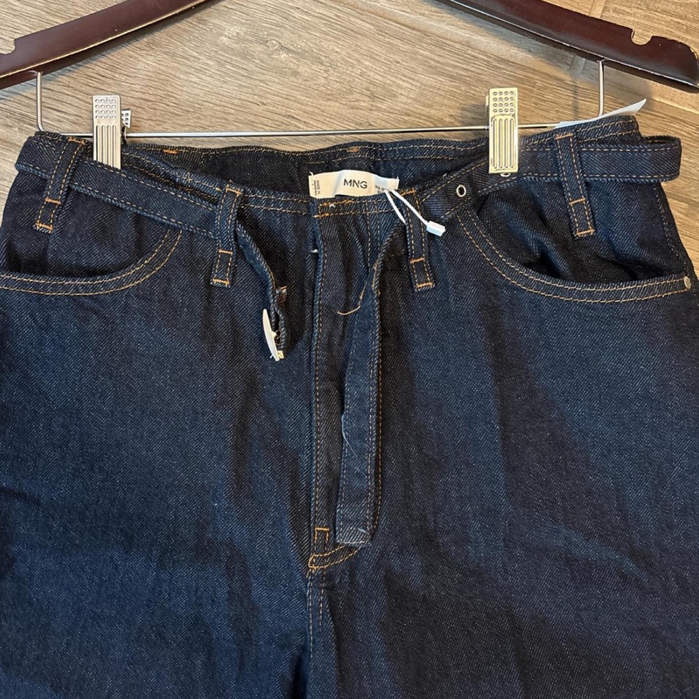 Mango Navy Blue Wide-Leg Jeans